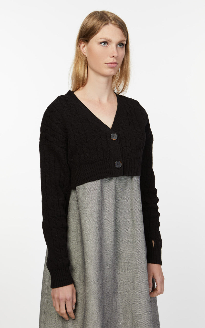 KIMHEKIM Rebecca Cropped Cardigan Black