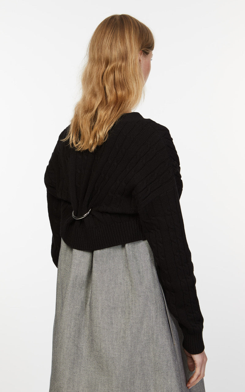 KIMHEKIM Rebecca Cropped Cardigan Black