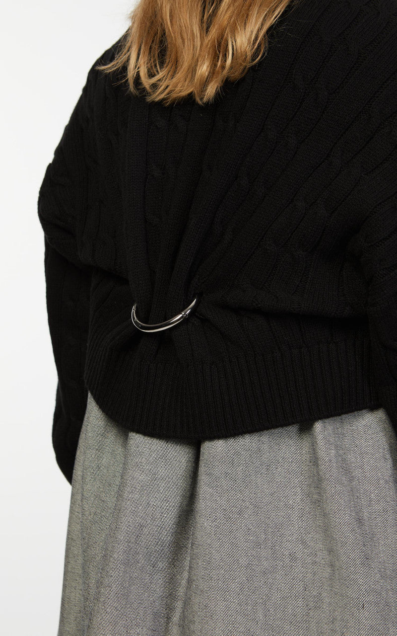 KIMHEKIM Rebecca Cropped Cardigan Black