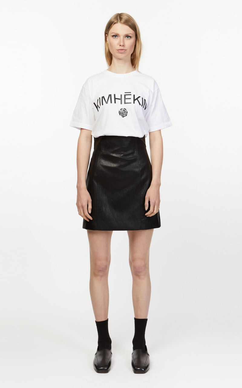 KIMHEKIM Emma Vegan Leather Mini Skirt Black