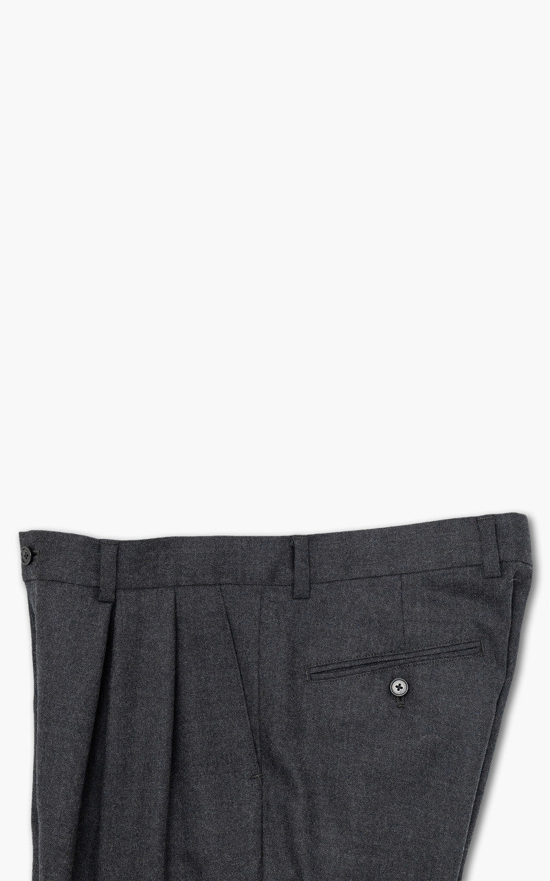 Still By Hand Wide Wool Pants Charcoal