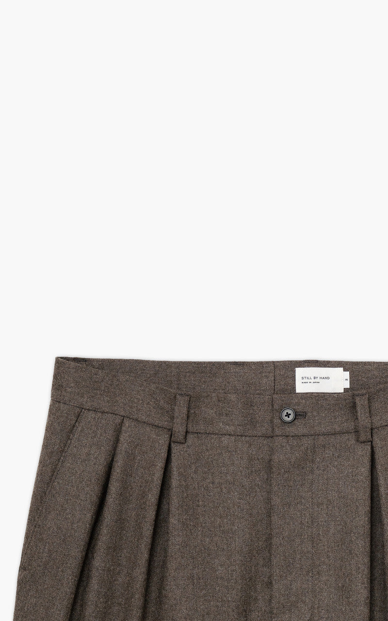 Still By Hand Wide Wool Pants Mocha