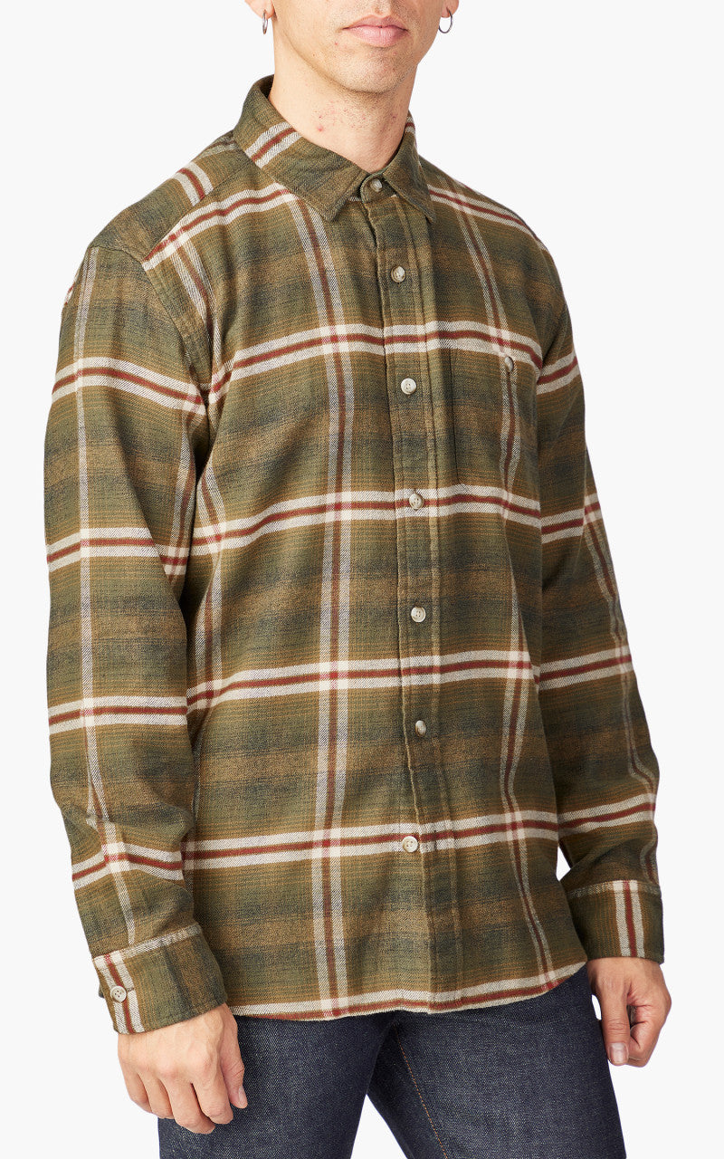 Pendleton Fremont Flannel Shirt Dark Olive/Tan/Red Plaid