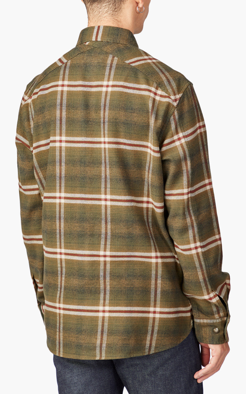 Pendleton Fremont Flannel Shirt Dark Olive/Tan/Red Plaid