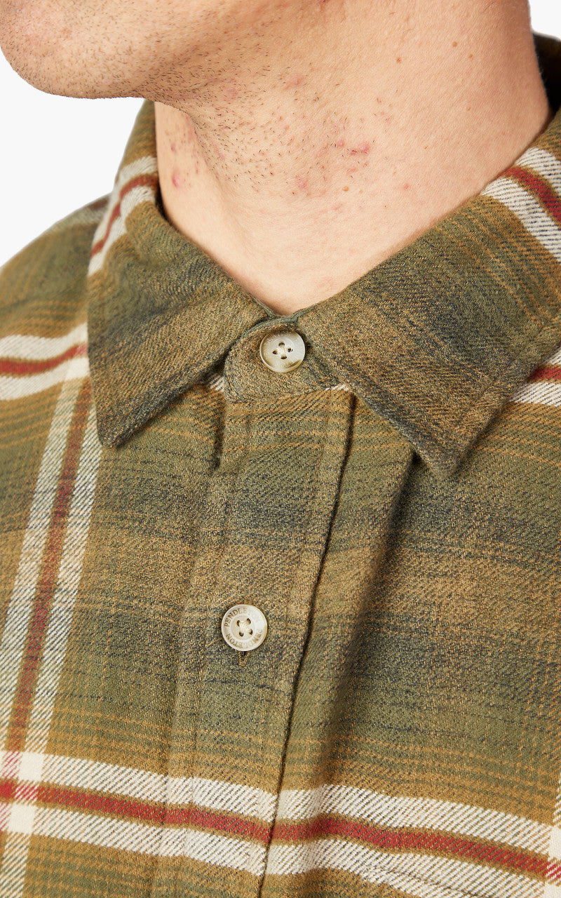Pendleton Fremont Flannel Shirt Dark Olive/Tan/Red Plaid