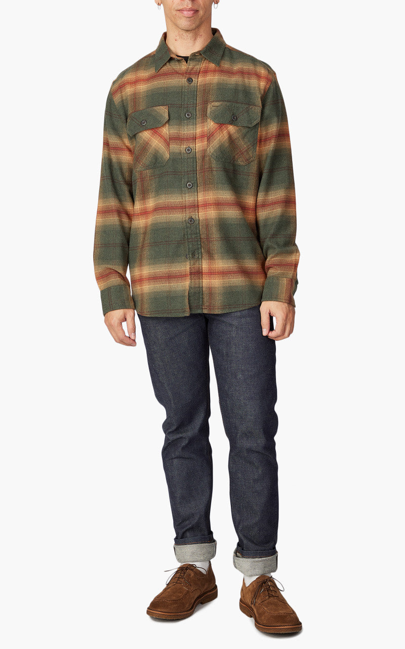 Pendleton Burnside Flannel Shirt Dark Olive/Gold/Red Plaid