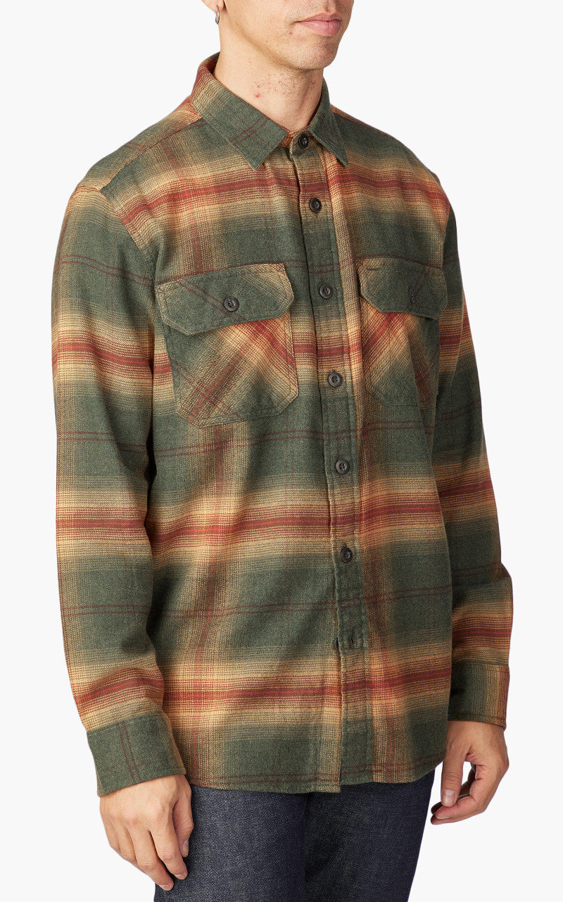 Pendleton Burnside Flannel Shirt Dark Olive/Gold/Red Plaid