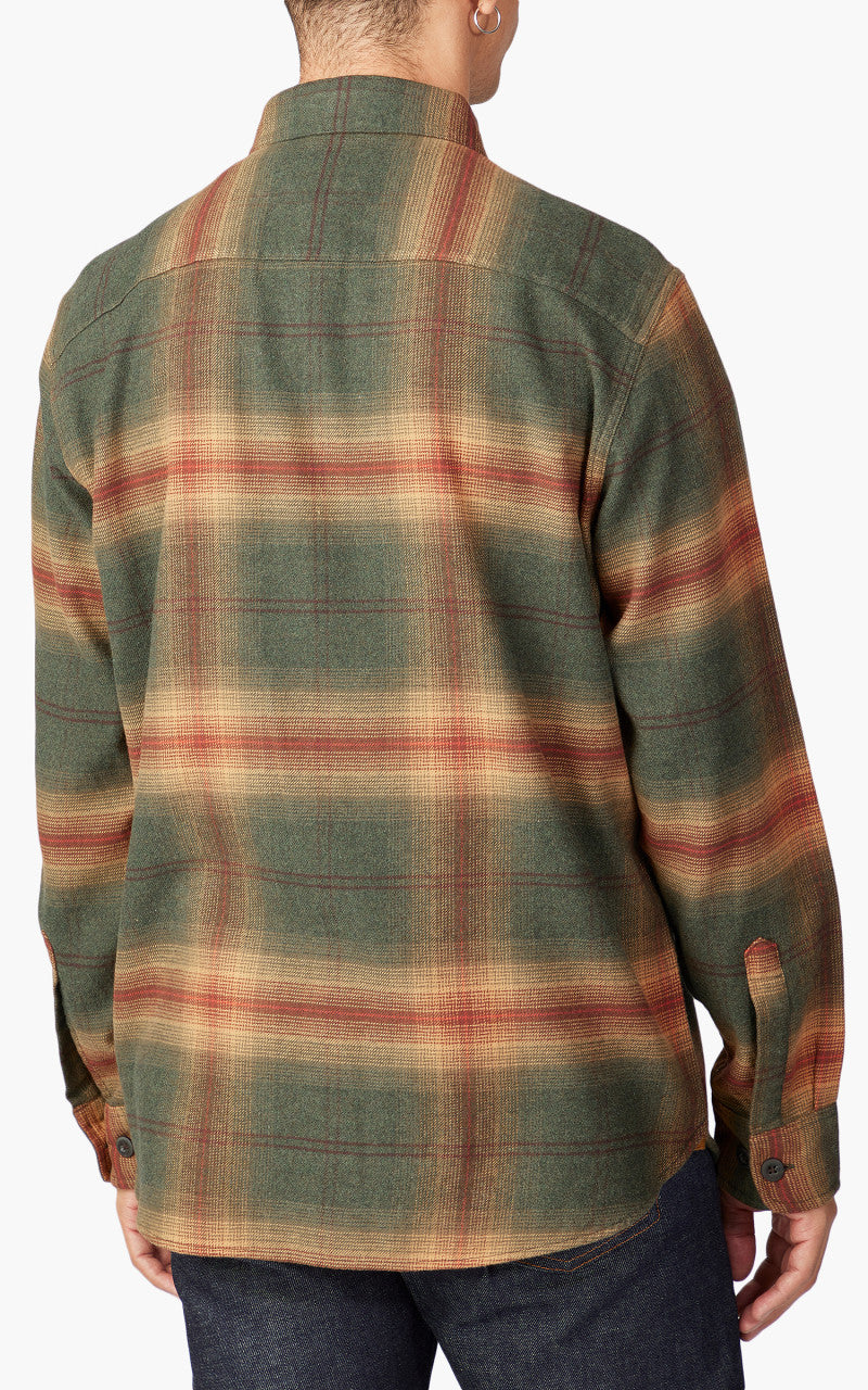 Pendleton Burnside Flannel Shirt Dark Olive/Gold/Red Plaid