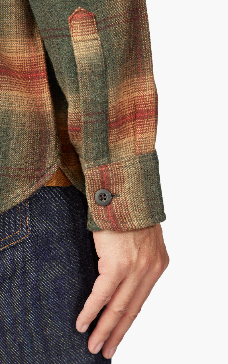 Pendleton Burnside Flannel Shirt Dark Olive/Gold/Red Plaid