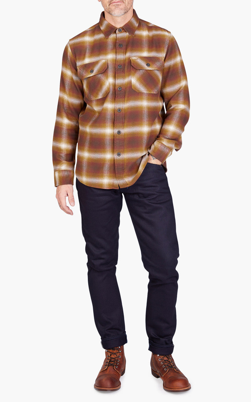 Pendleton Burnside Flannel Shirt Brown/Ochre/Ecru Plaid