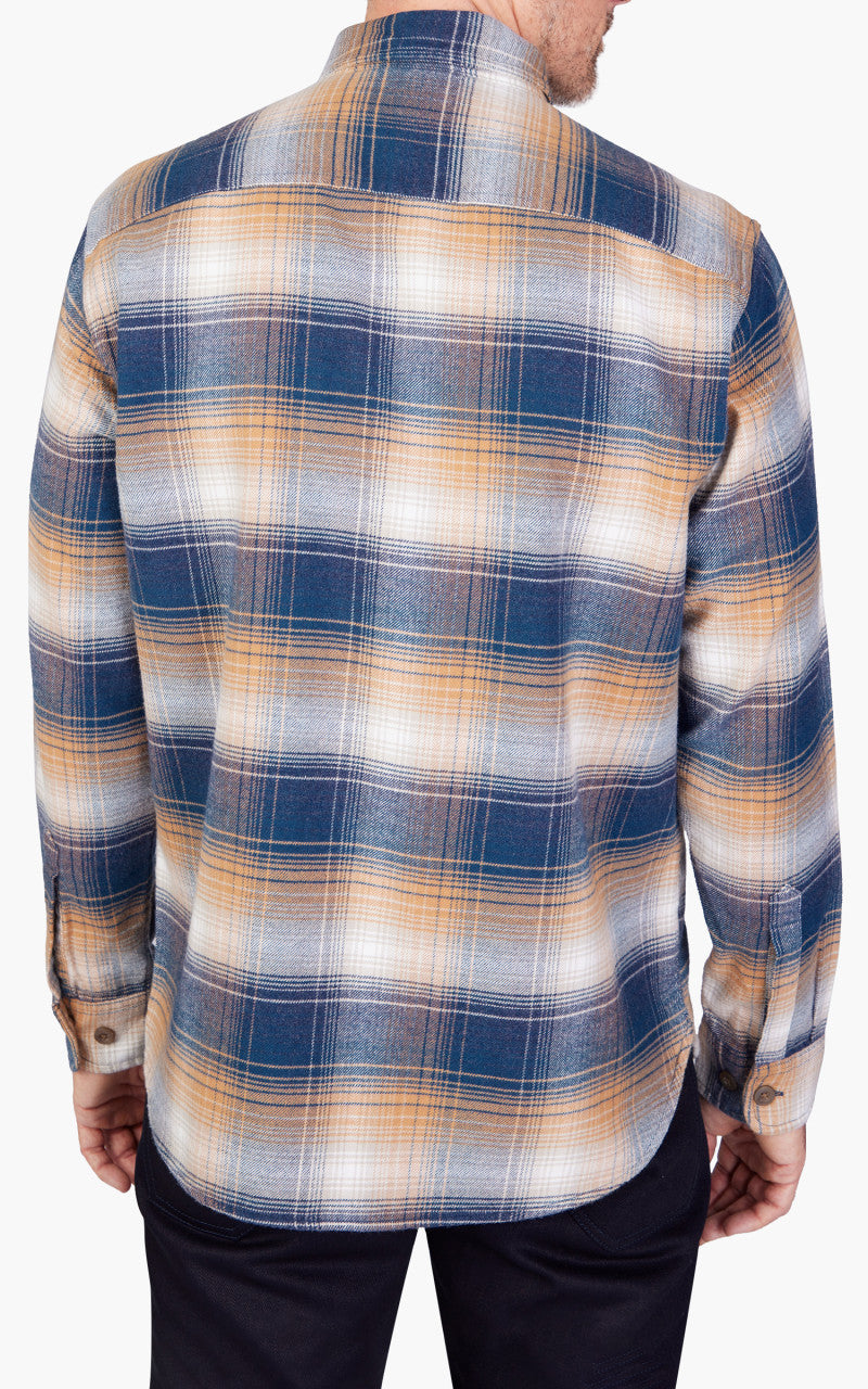 Pendleton Burnside Flannel Shirt Navy/Gold/Tan Plaid