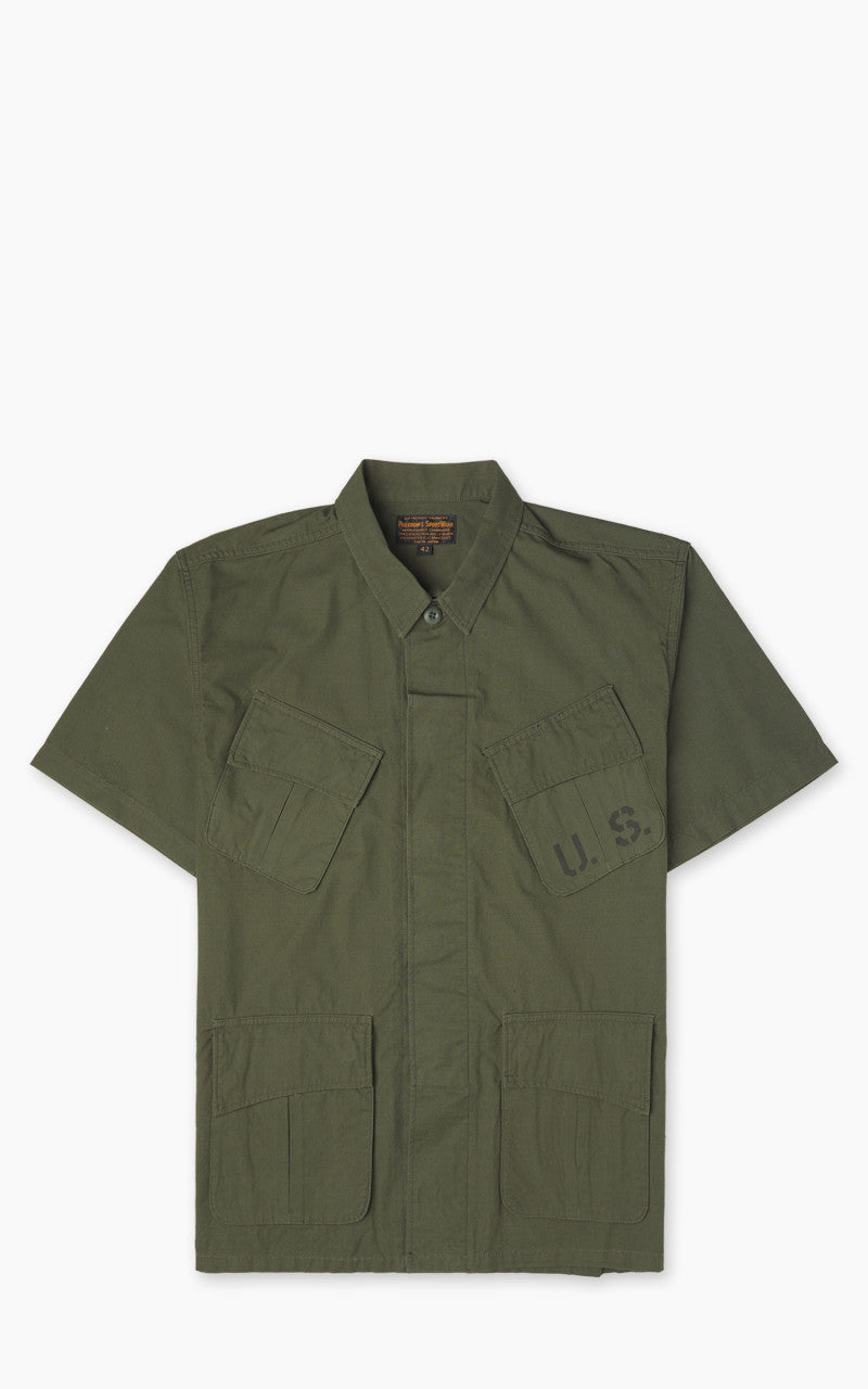 Pherrow’s 25S-PJFH1 Short Sleeve Jungle Fatigue Jacket Olive