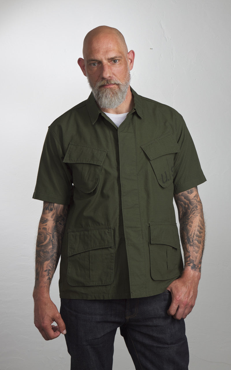 Pherrow’s 25S-PJFH1 Short Sleeve Jungle Fatigue Jacket Olive