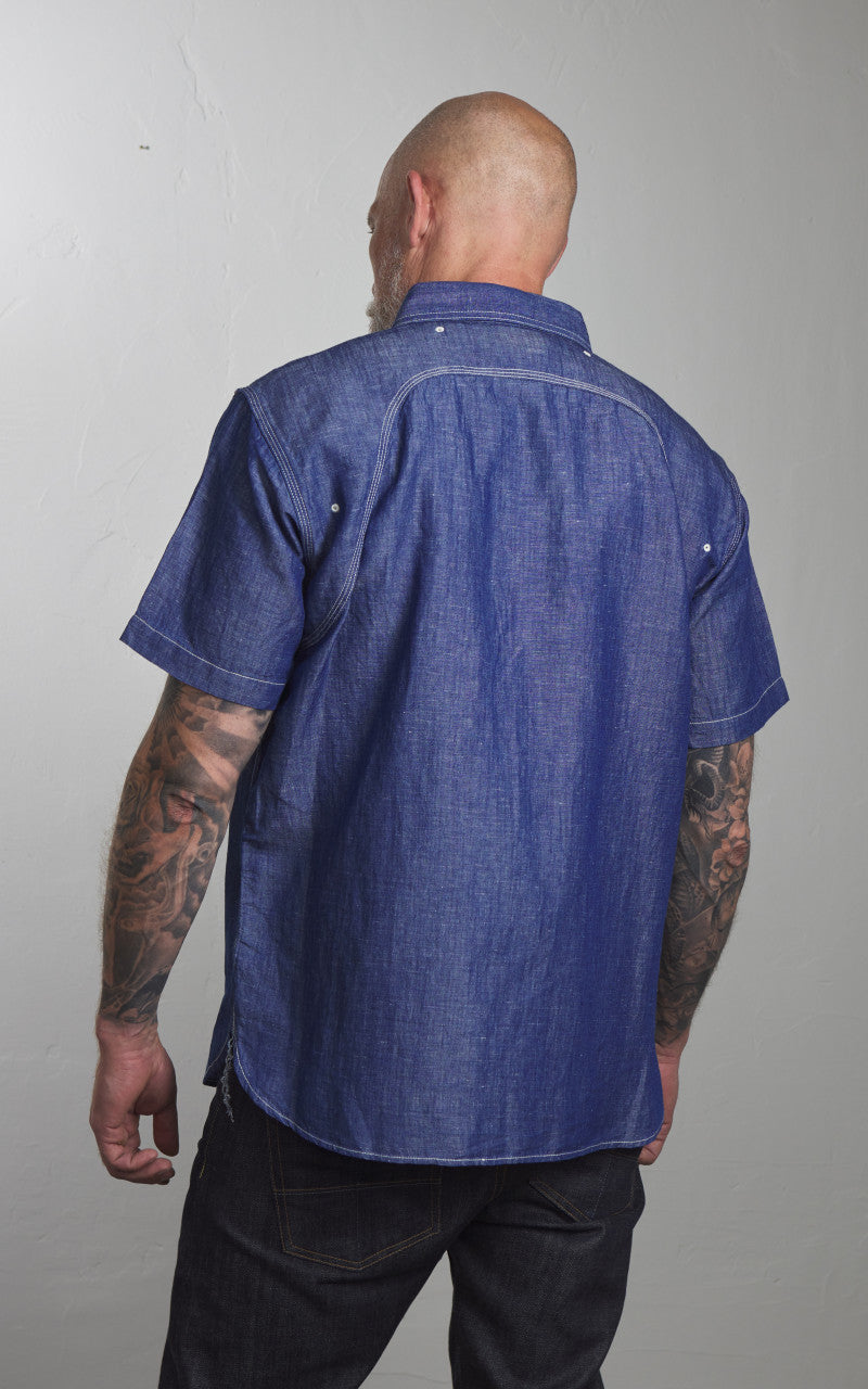 Pherrow’s 770WSS Short Sleeve Chambray Work Shirt Blue