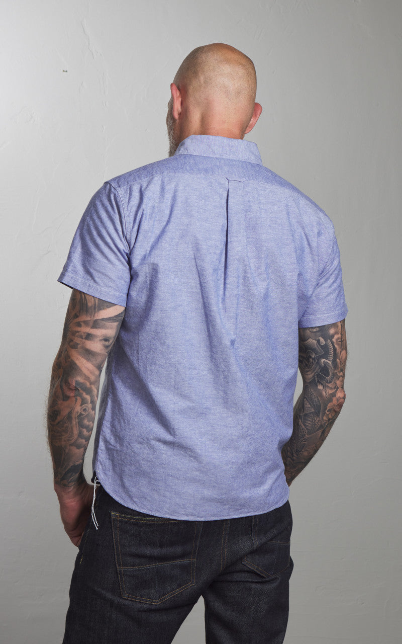 Pherrow’s PBDS1 Short Sleeve Button-Down Oxford Shirt Navy