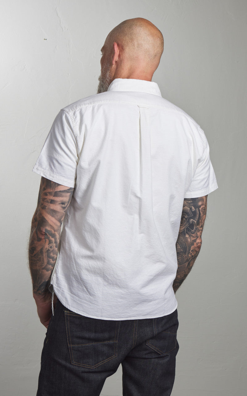 Pherrow’s PBDS1 Short Sleeve Button-Down Oxford Shirt White