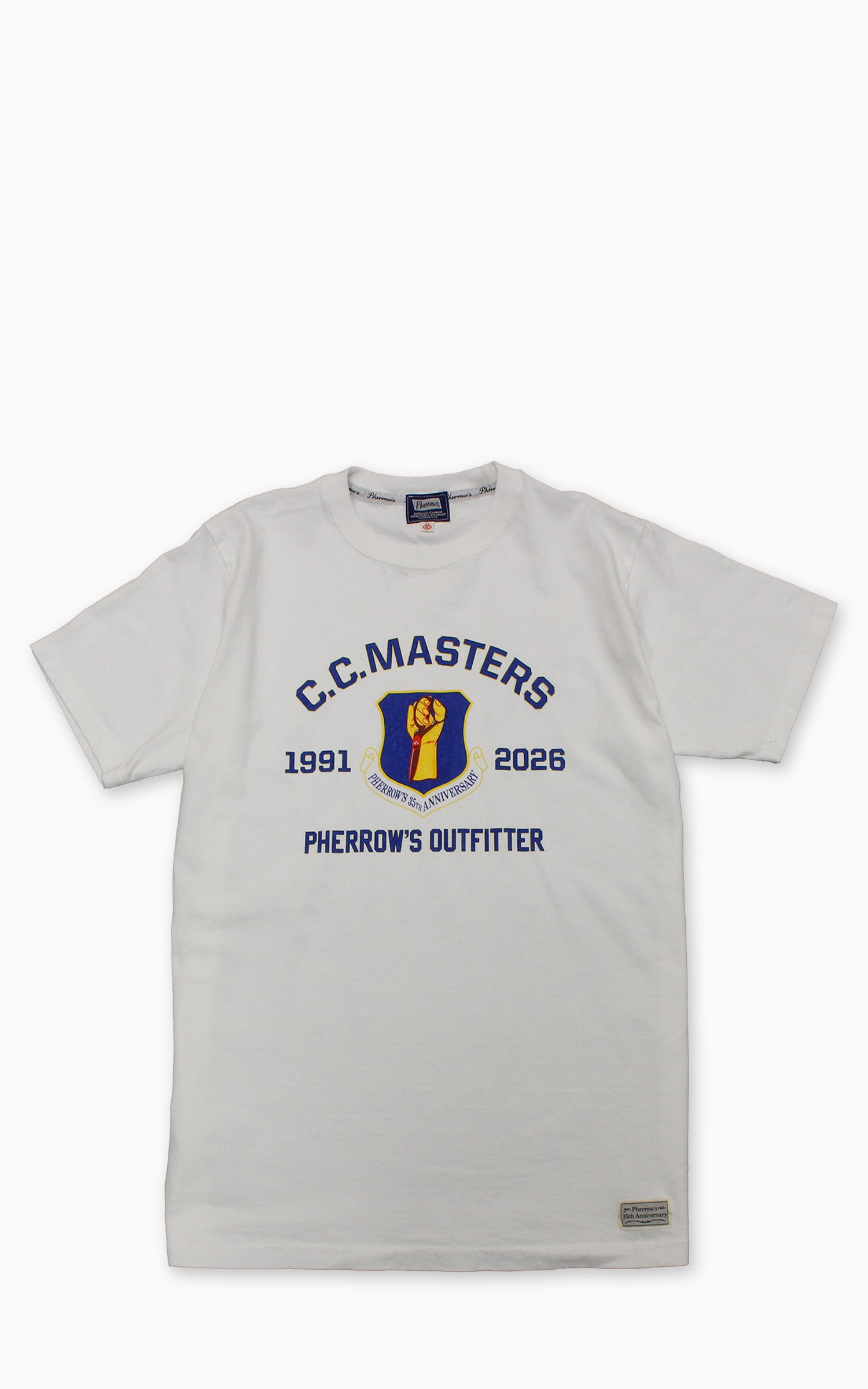 Pherrow's 26S-PT-L-2A "35th Anniversary" Short Sleeve T-Shirt White