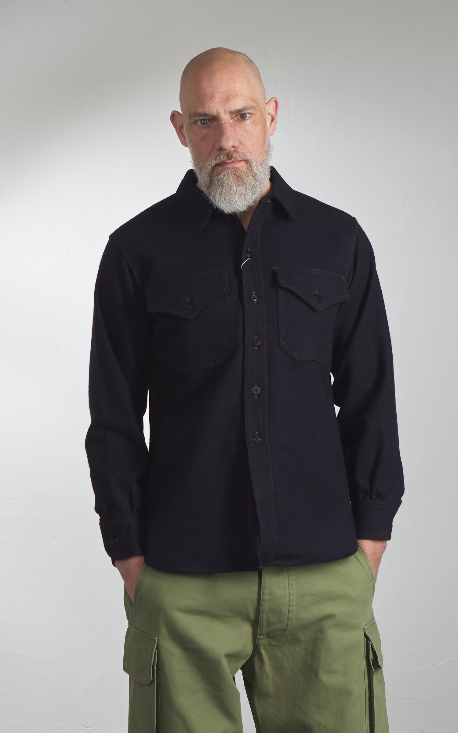 Pherrow's 25W-P.30CPO 1930s CPO Shirt Navy