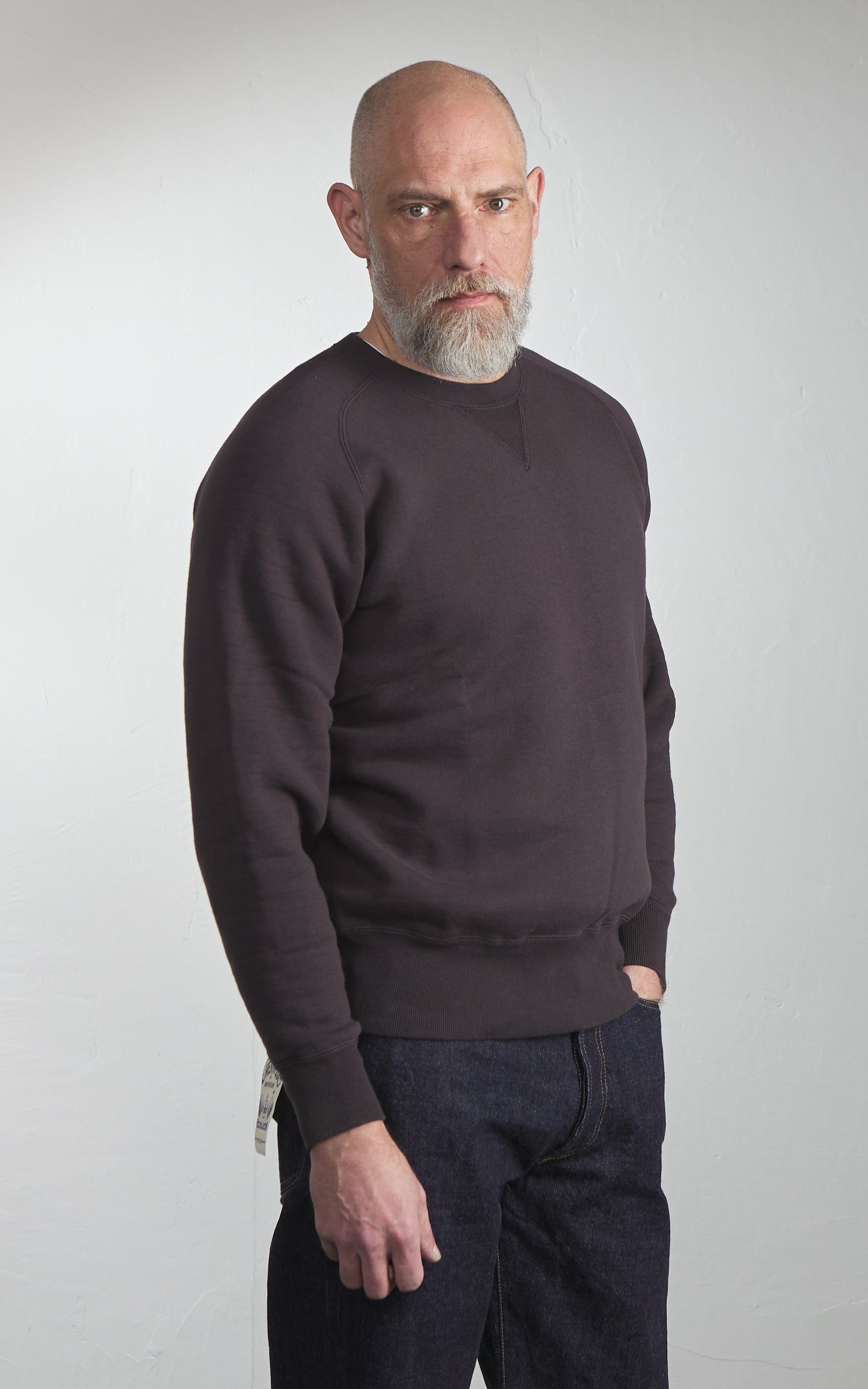 Pherrow's 25W-PVSF Heavyweight Crewneck Sweatshirt Shadow Black