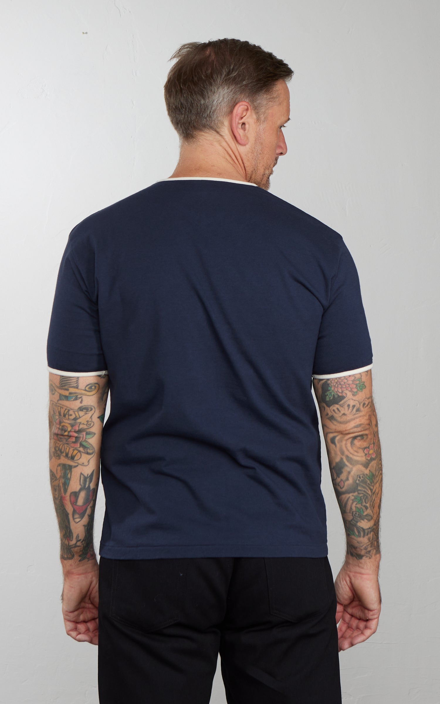 Pherrow's 26S-PPHT1 Henley Short Sleeve Navy