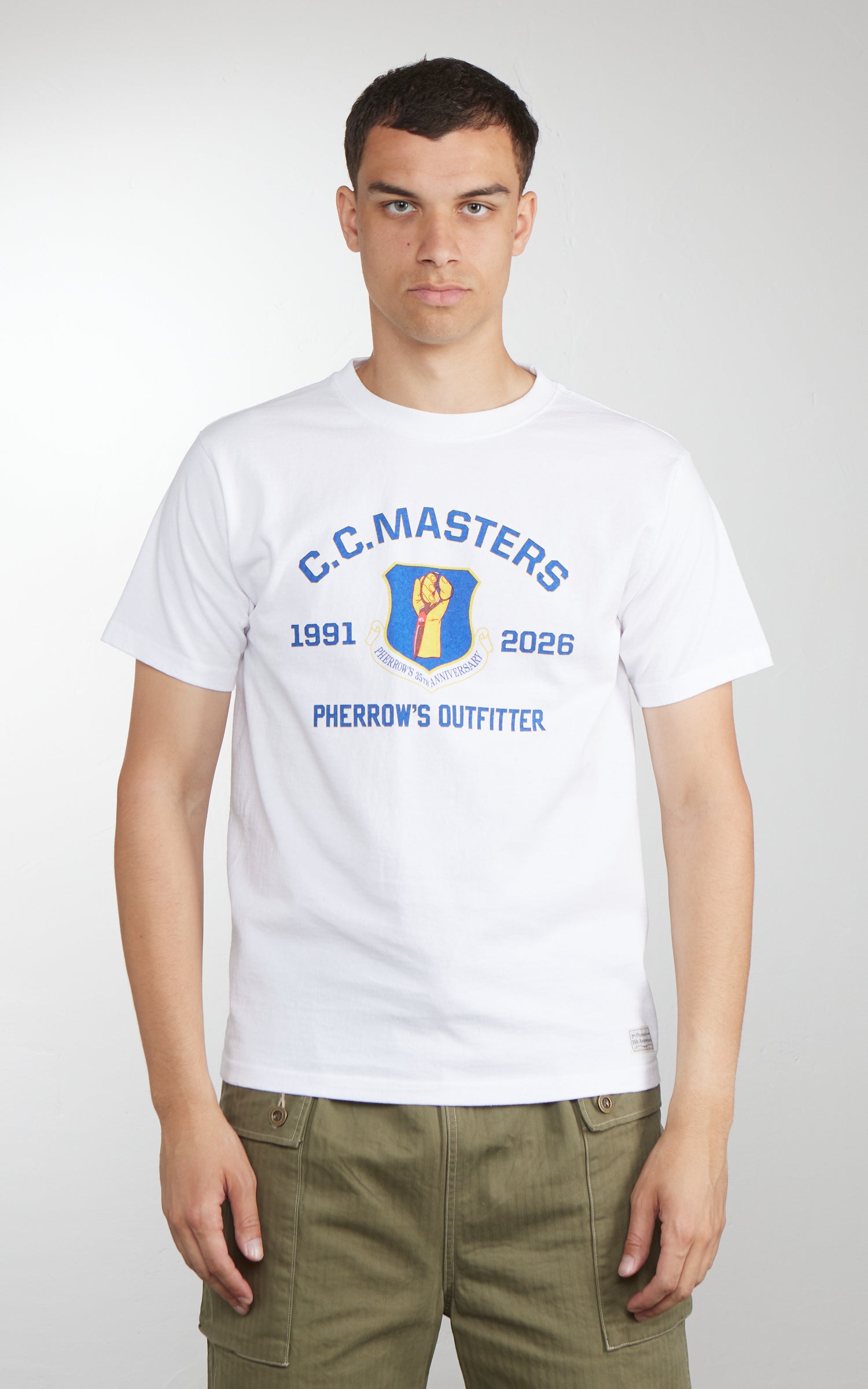 Pherrow's 26S-PT-L-2A "35th Anniversary" Short Sleeve T-Shirt White