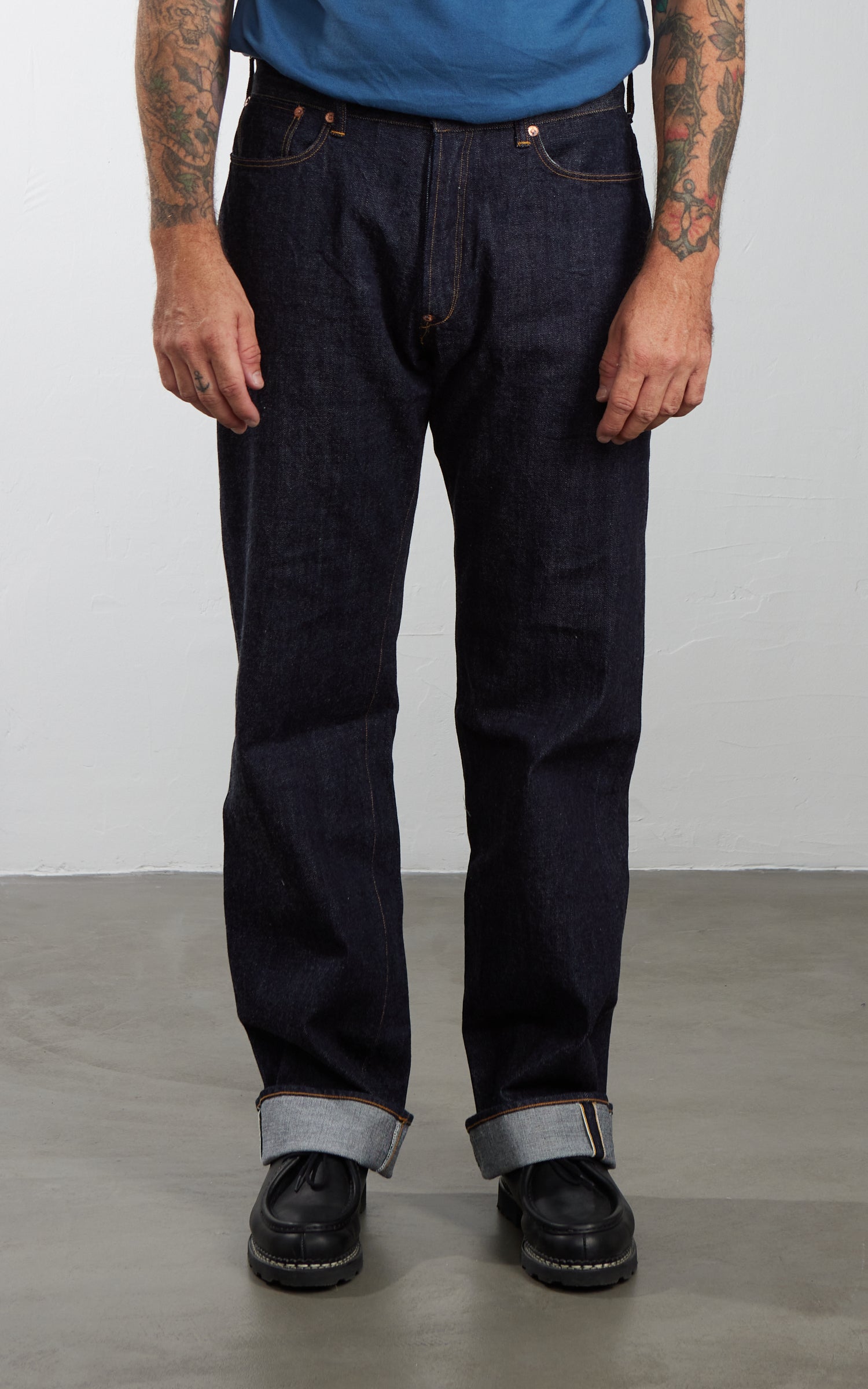 Pherrow's 500SW Wide Straight Selvedge Jeans Indigo 13.5oz
