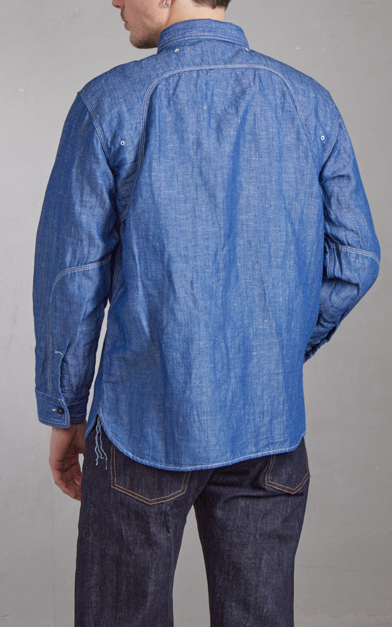 Pherrow’s 770WS Chambray Work Shirt Blue