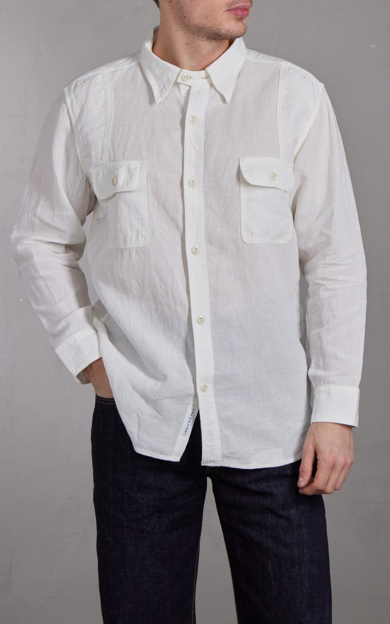 Pherrow’s 770WS Cotton Work Shirt White