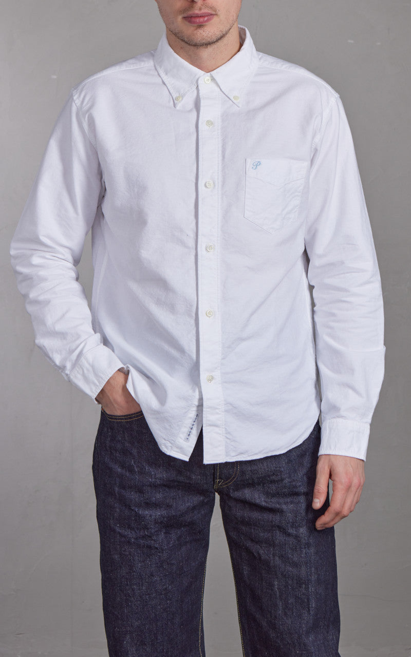 Pherrow’s PBD1 Button-Down Oxford Shirt White