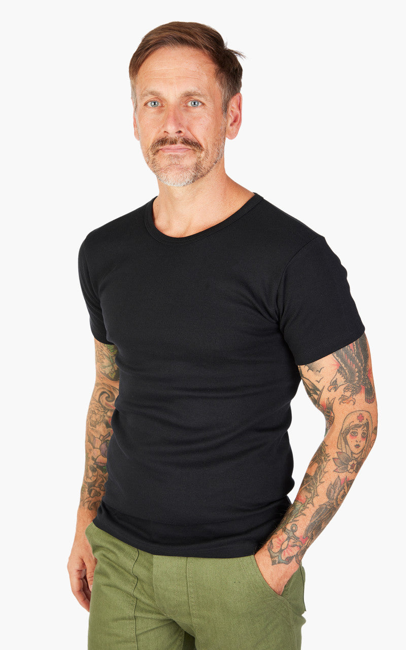 Pike Brothers 1947 Round Neck Tee 2-Pack Black
