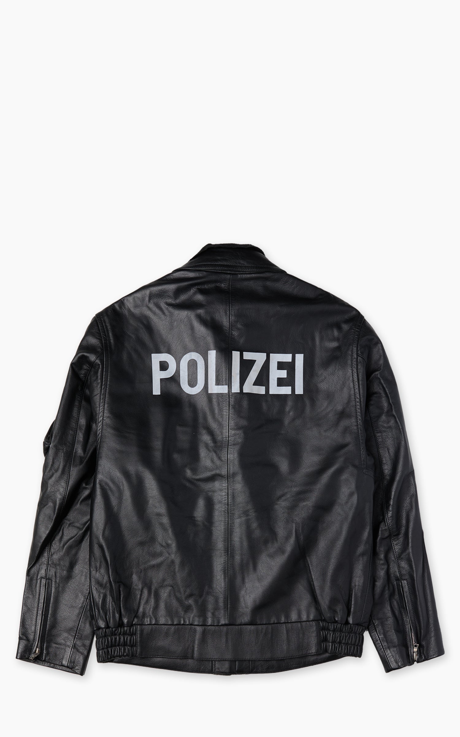 Military Surplus Polizei Leather Jacket Black
