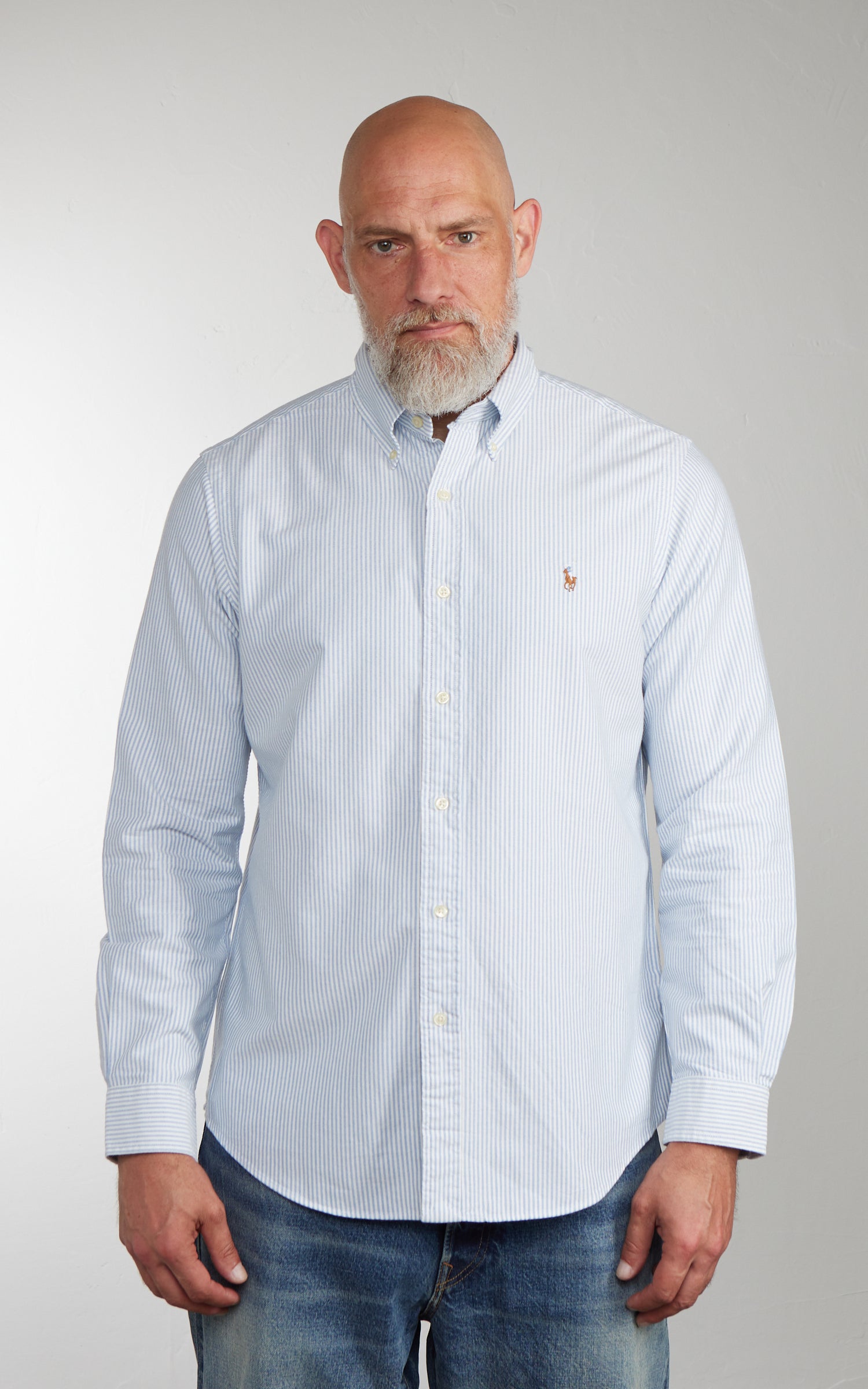 Polo Ralph Lauren Custom Fit Oxford Shirt Striped Blue/White