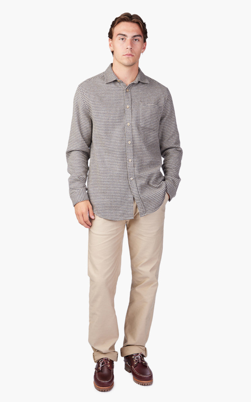 Portuguese Flannel Abstract Pied Poule Shirt Charcoal