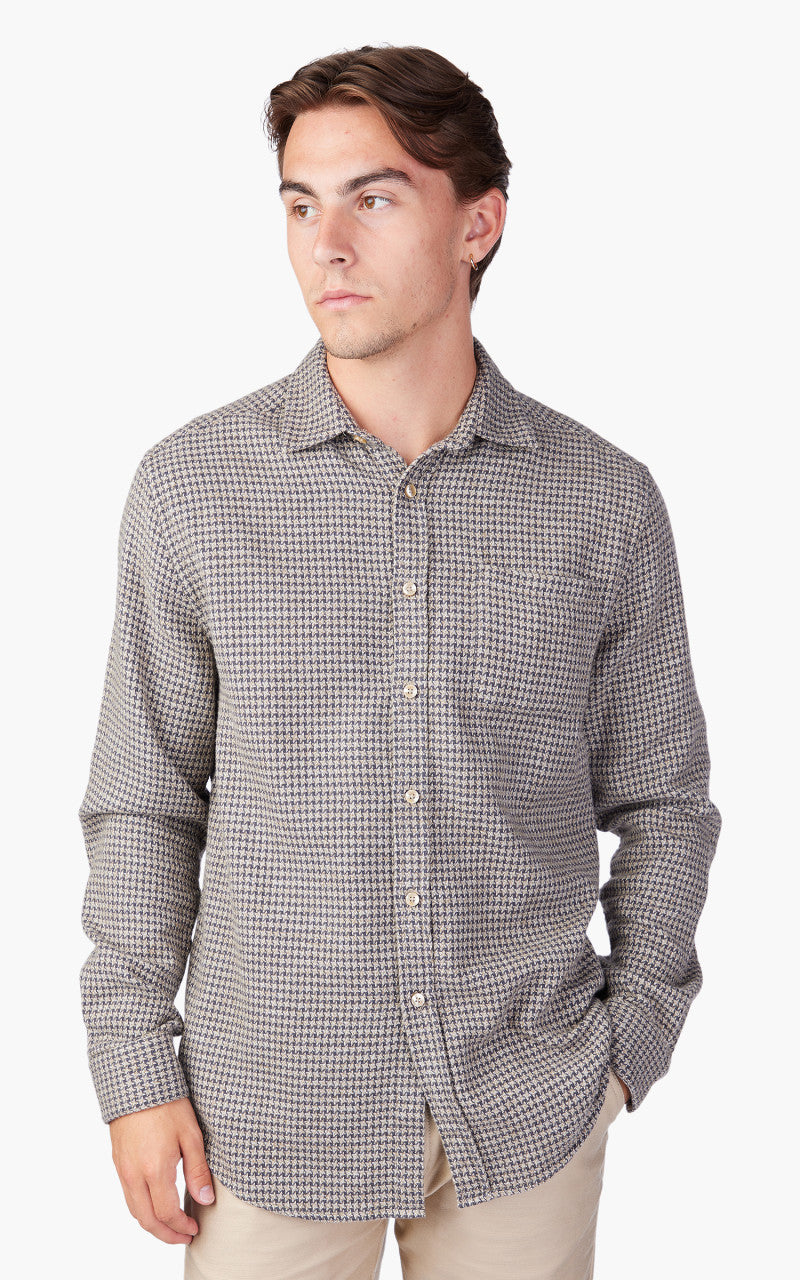 Portuguese Flannel Abstract Pied Poule Shirt Charcoal