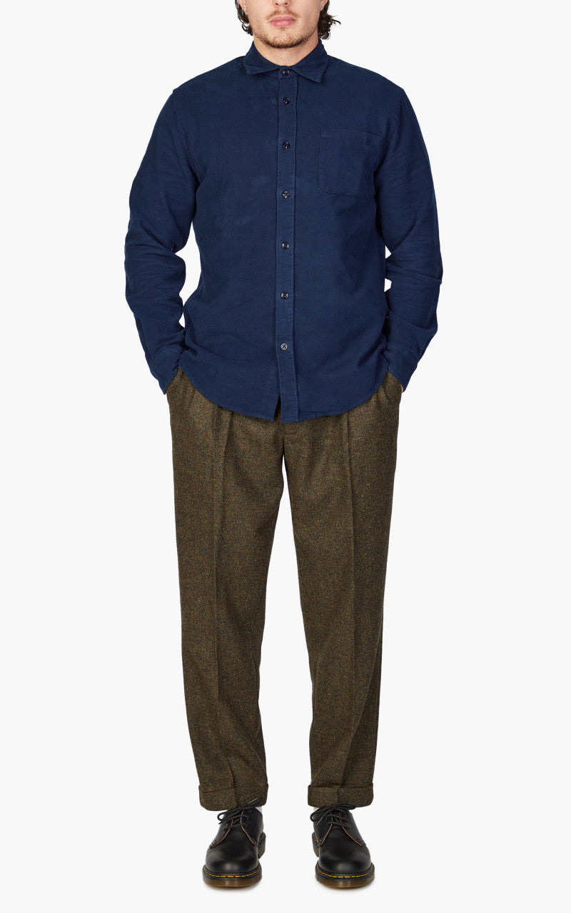 Portuguese Flannel Moleskin Overshirt Navy