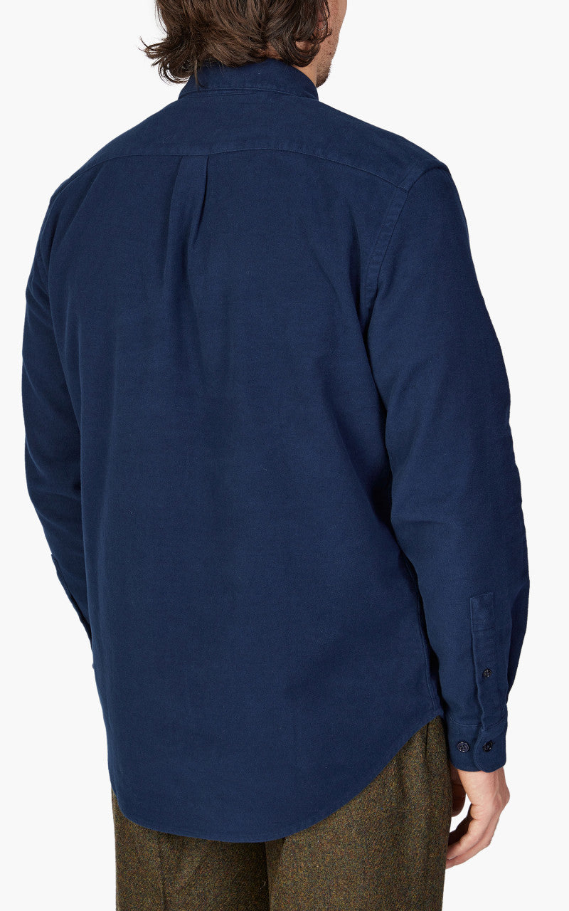 Portuguese Flannel Moleskin Overshirt Navy