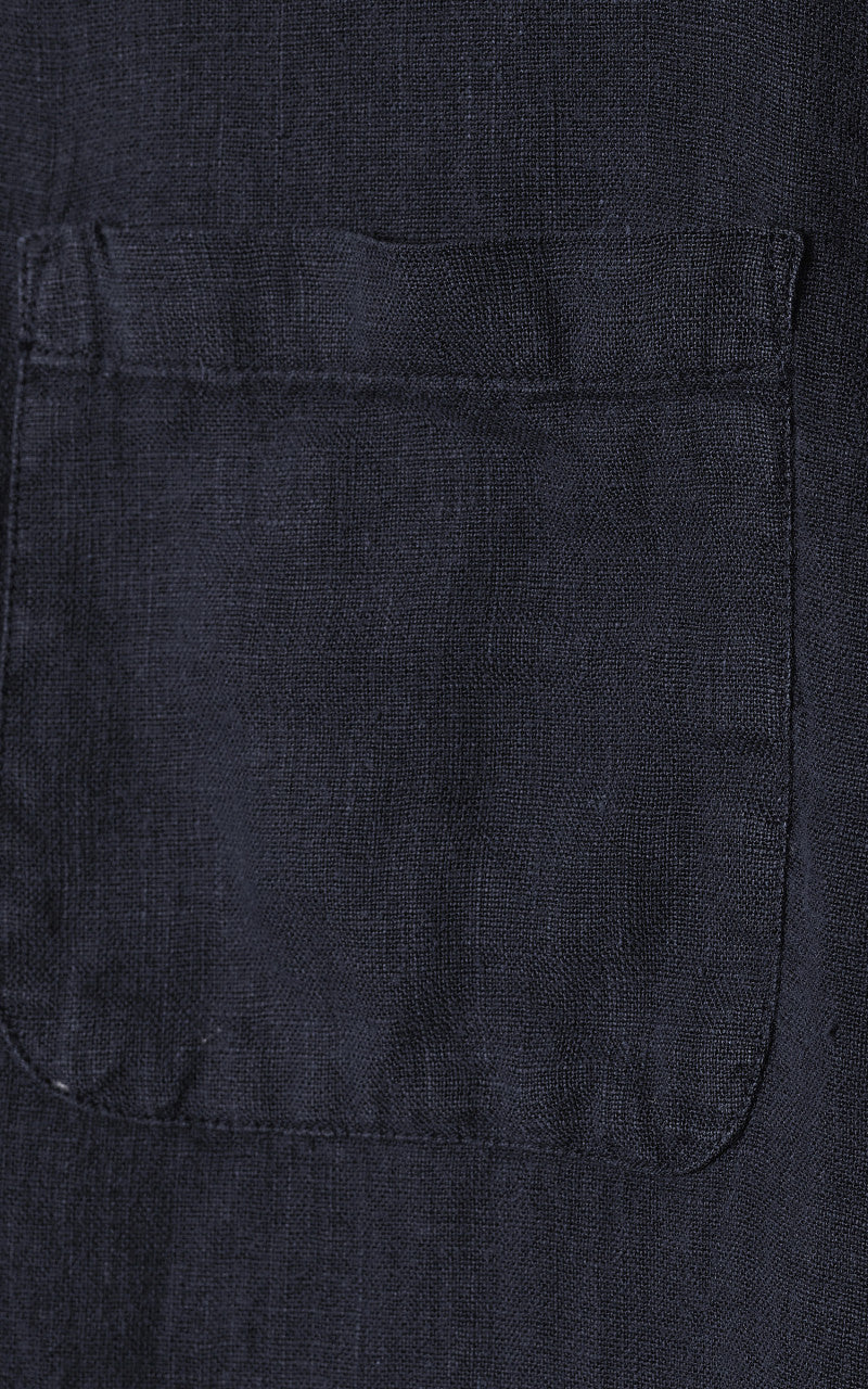 Portuguese Flannel Linen Shirt Navy