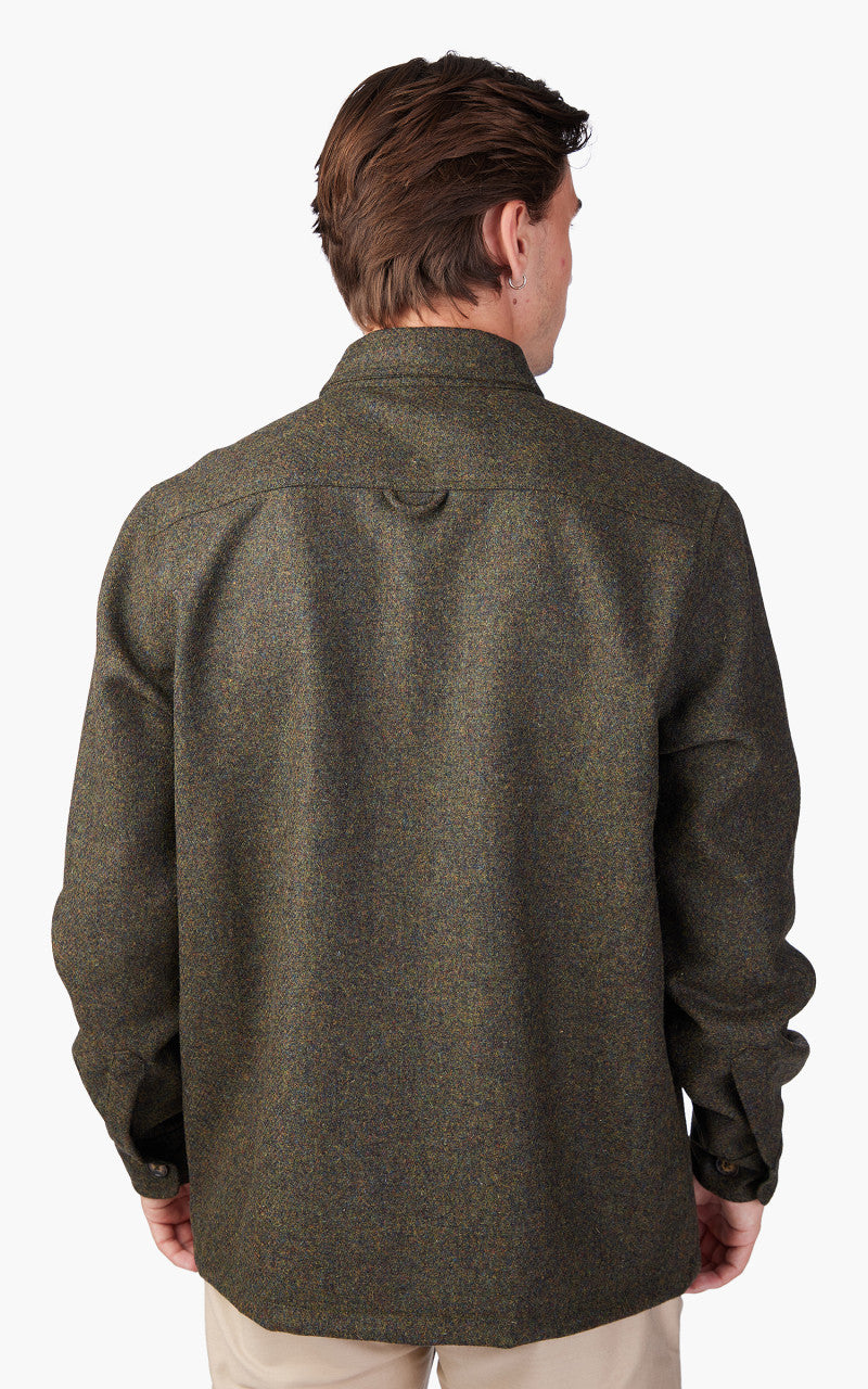 Portuguese Flannel Wool Field Overshirt Forest Green