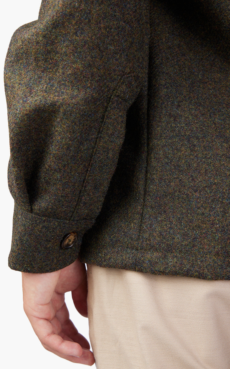 Portuguese Flannel Wool Field Overshirt Forest Green