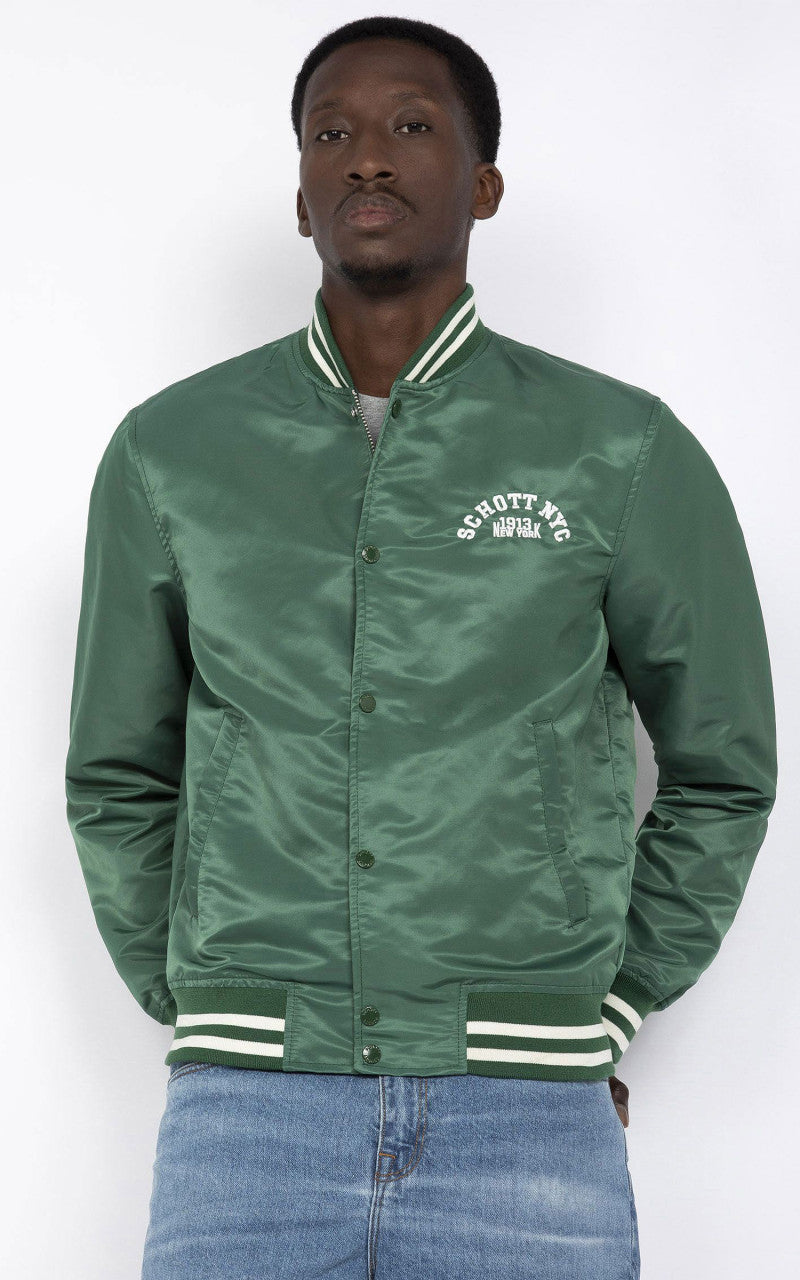 Schott NYC Princeton1 Varsity Jacket Green