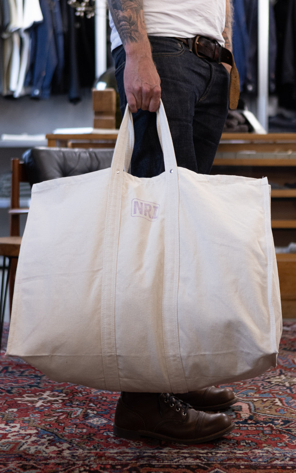 Puebco Labour Tote Bag Large Off White