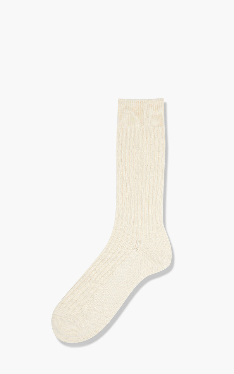 RoToTo R1407 Organic Daily 3 Pack Ribbed Crew Socks Ecru