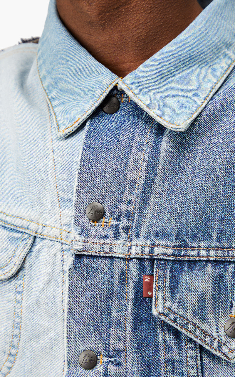 Needles Rebuild by Needles Jean Jacket Blanket Covered Reversible Large