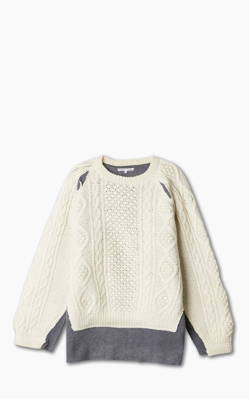 Needles Rebuild by Needles Fisherman Sweater Covered Grey Large