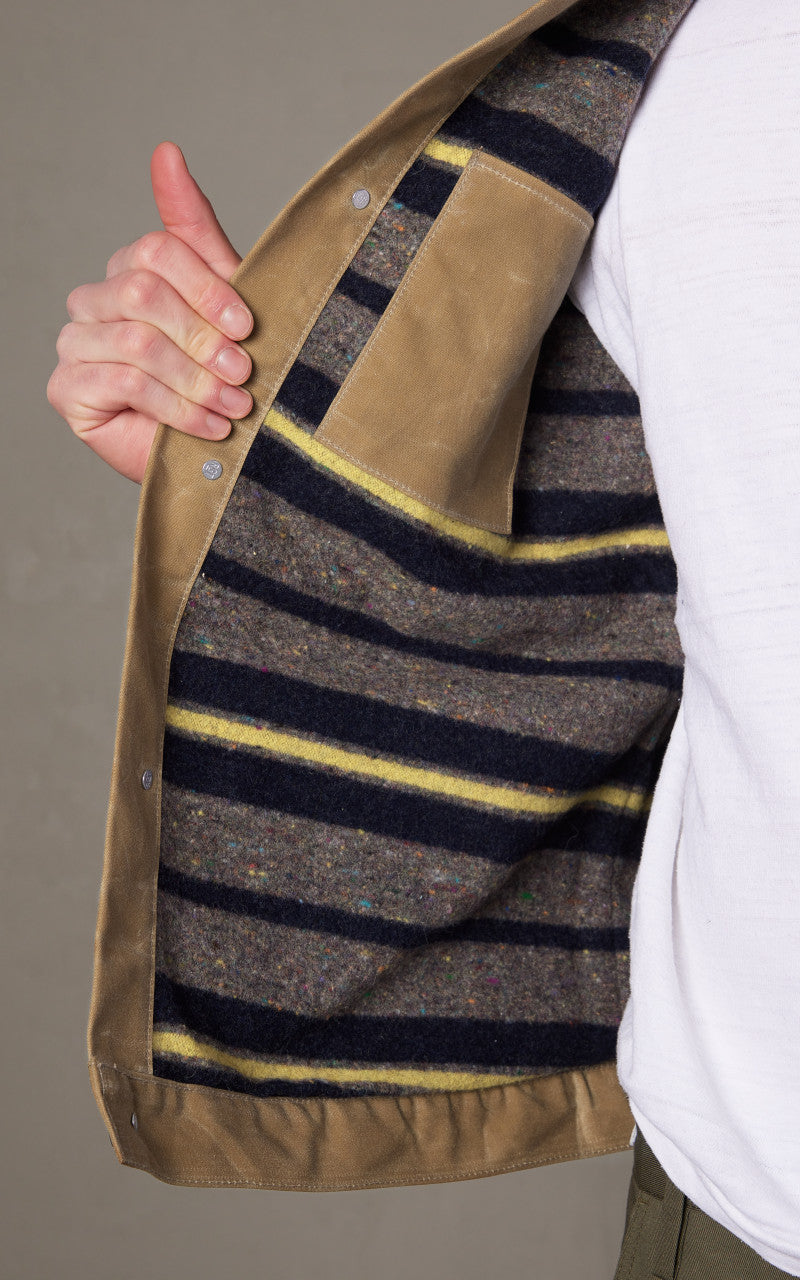 Rogue Territory Supply Jacket Blanket Lined Waxed Canvas Ridgeline Tan