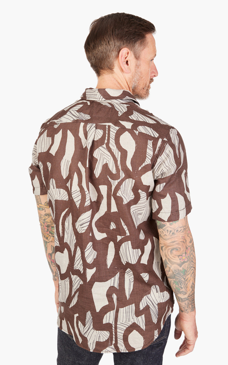 Rogue Territory Oxford Shirt Linen Brown Shapes