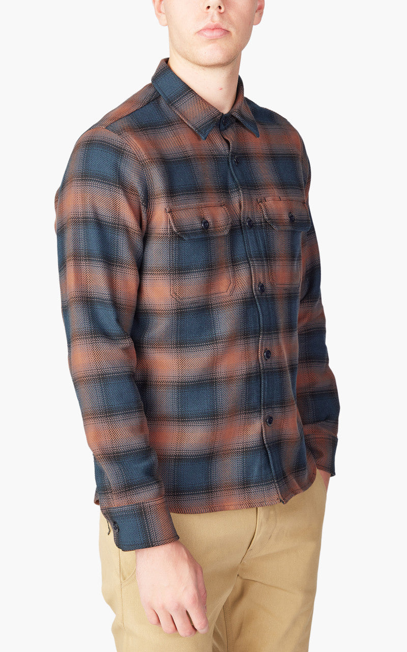 Rogue Territory Field Shirt Navy/Blush Ombre Plaid