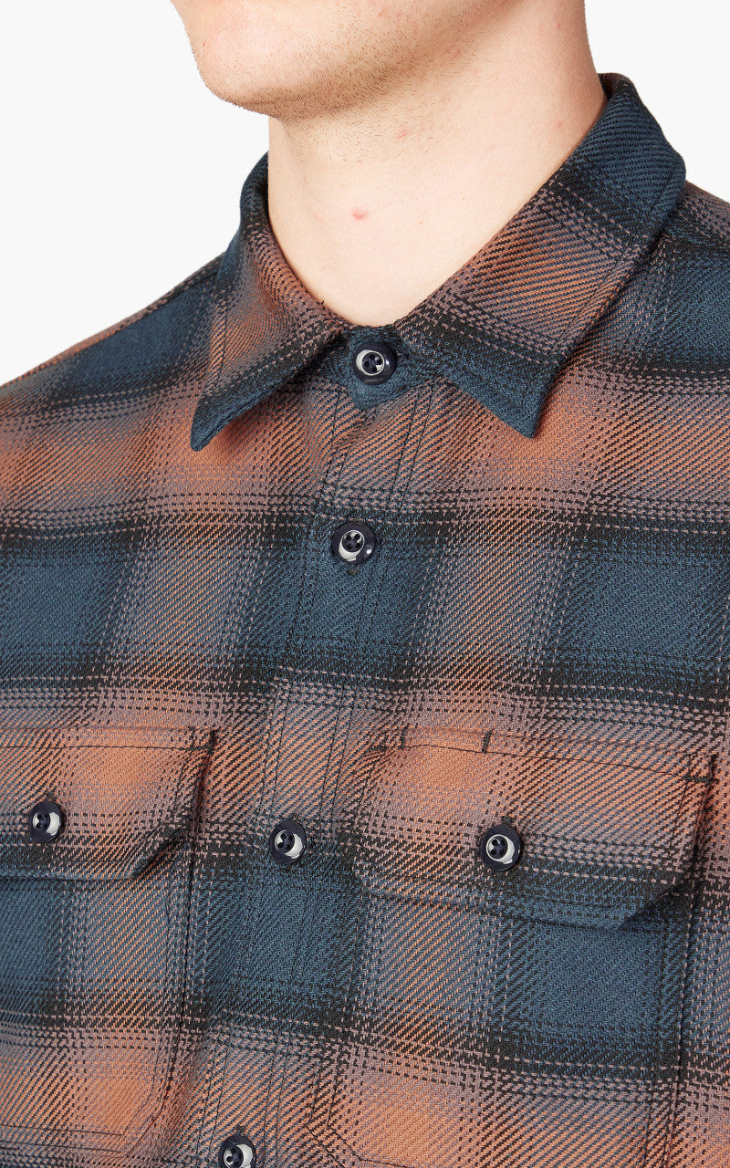 Rogue Territory Field Shirt Navy/Blush Ombre Plaid