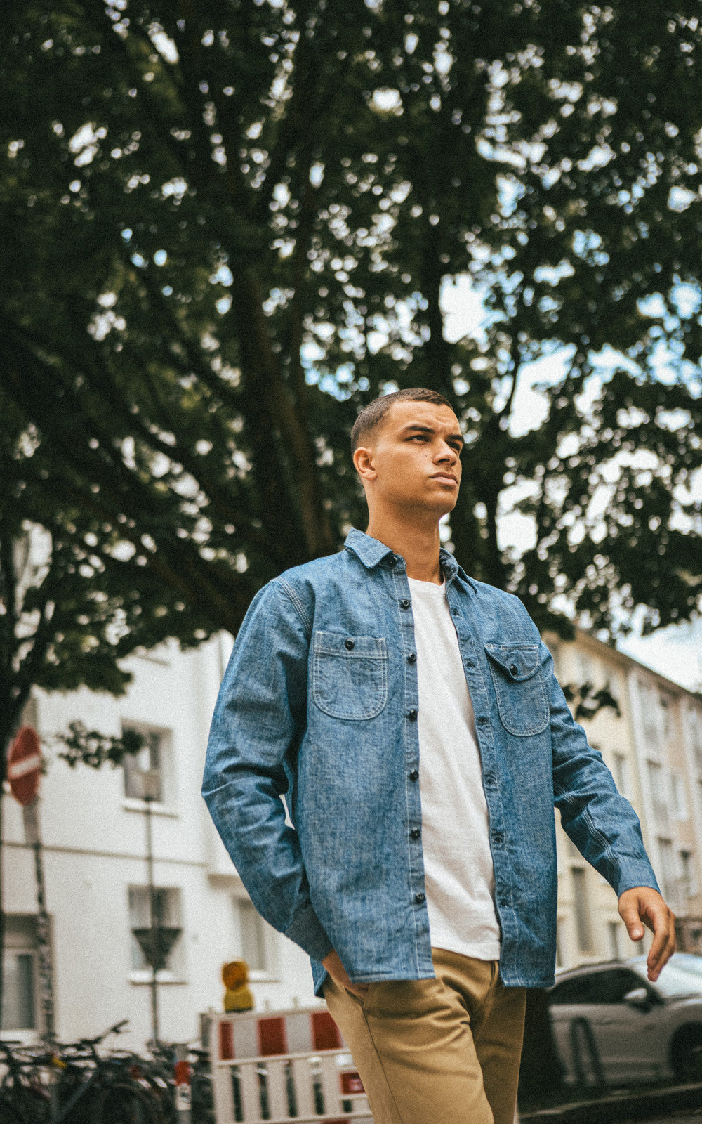 Rogue Territory Work Shirt Rinsed Chambray Indigo
