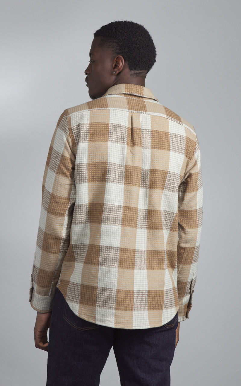 Rogue Territory Oxford Shirt Waffle Plaid Tan